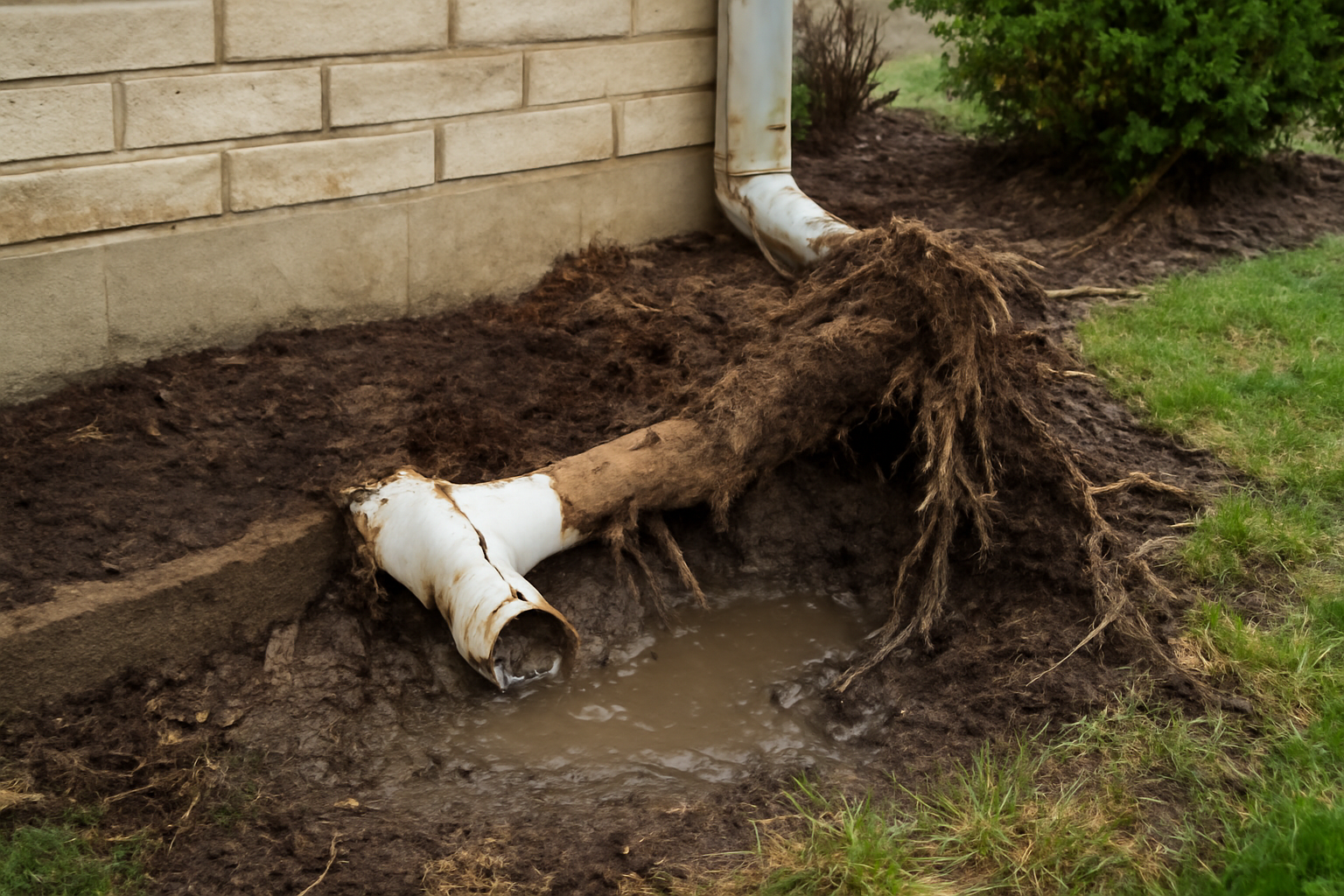Tree Root Pipe Damage Water Removal in Garland, TX